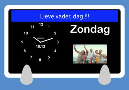 Dagdeelklok met vele mogelijkheden. Voor mensen met dementie en slechtzienden