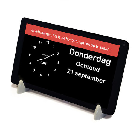 Dagdeelklok met agenda en album voor foto's